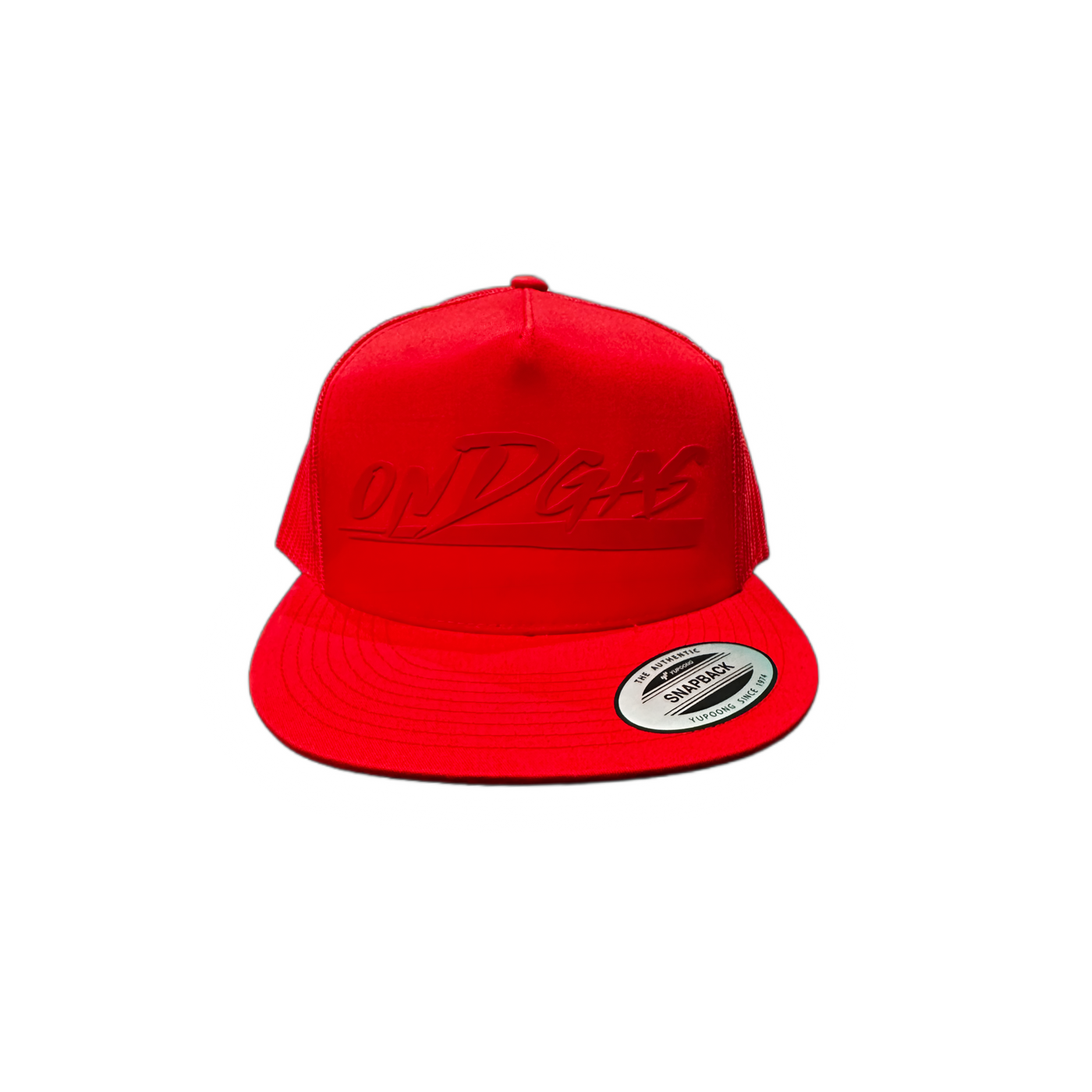 Red on Red Snapback - RED ONDGAS logo