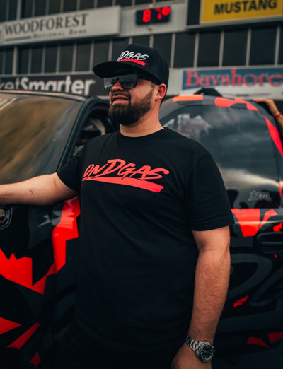 Black shirt with RED Reflective ONDGAS Logo