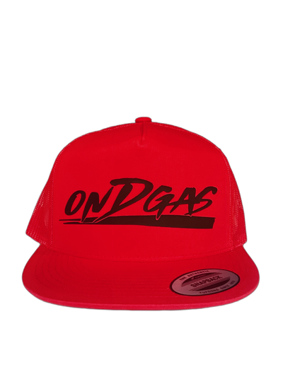 Red Snapback - Black ONDGAS Rubber logo