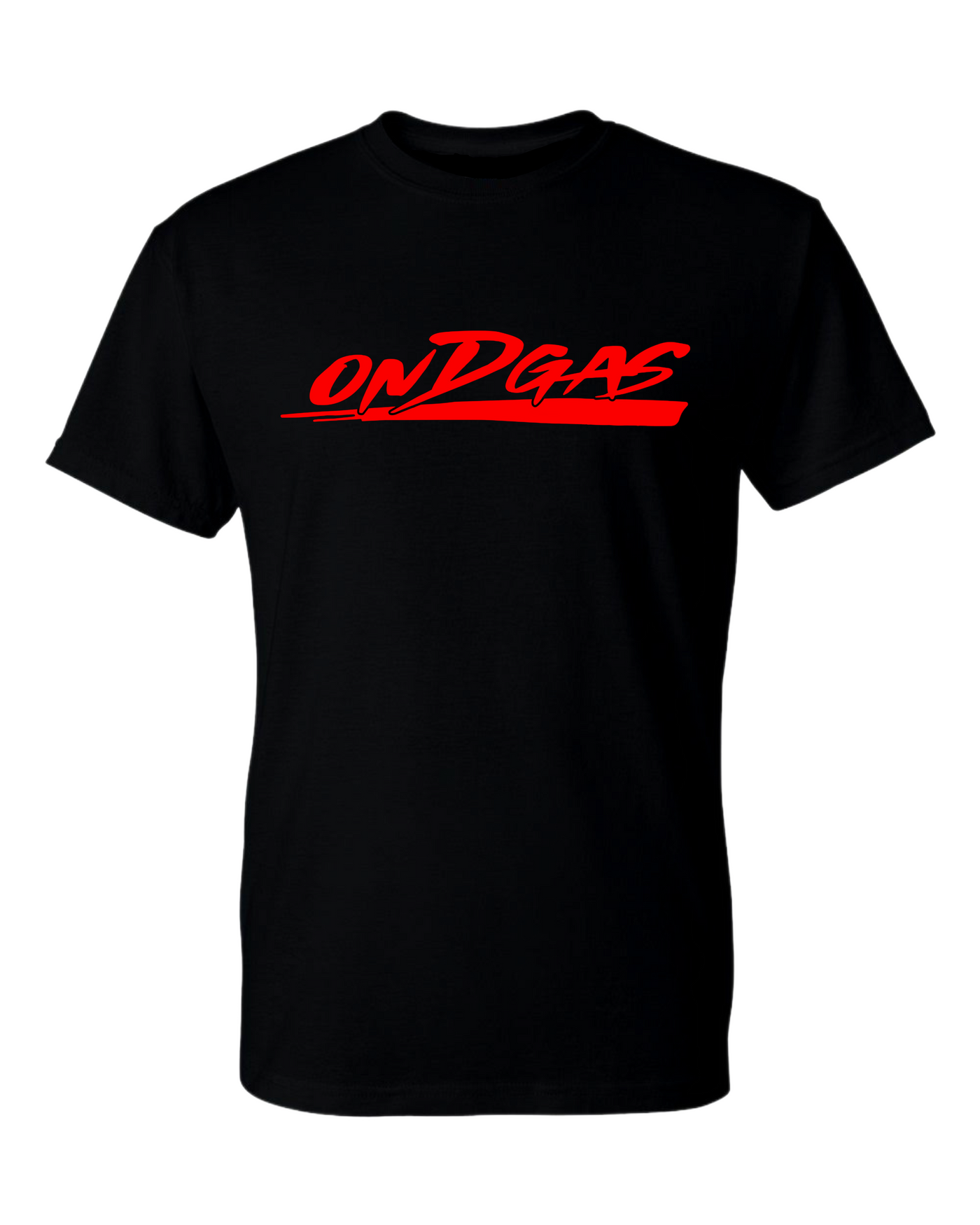 Black shirt with RED Reflective ONDGAS Logo