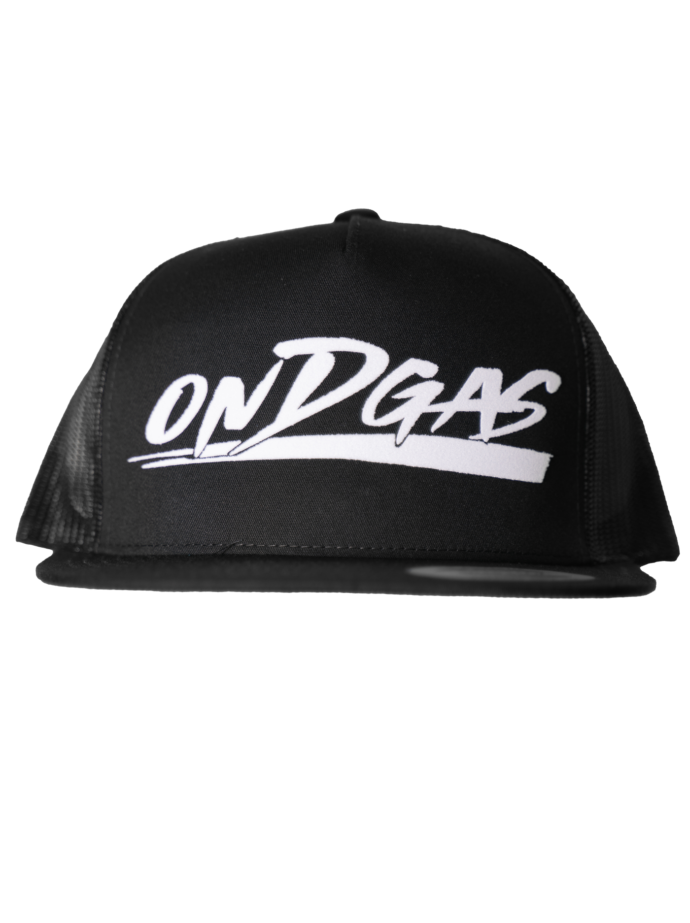 Black Hat with White brush ONDGAS logo (trucker hat)