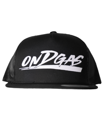 Black Hat with White brush ONDGAS logo (trucker hat)