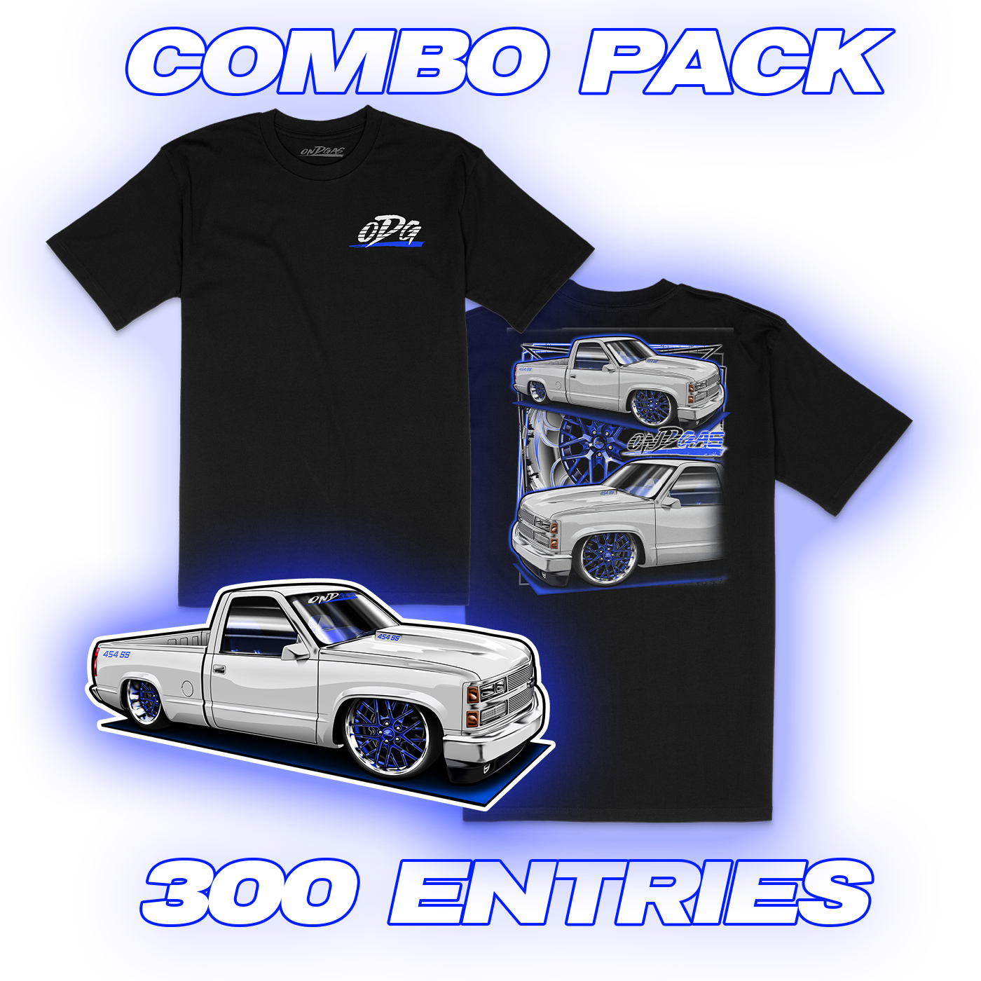 300 Entries: COMBO- Procharged 454 SS Tee + Truck decal