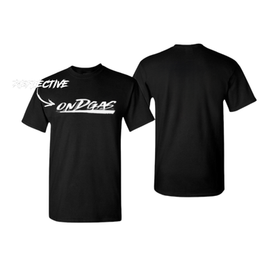 Black Shirt: White Reflective ONDGAS logo (Black/White reflective)