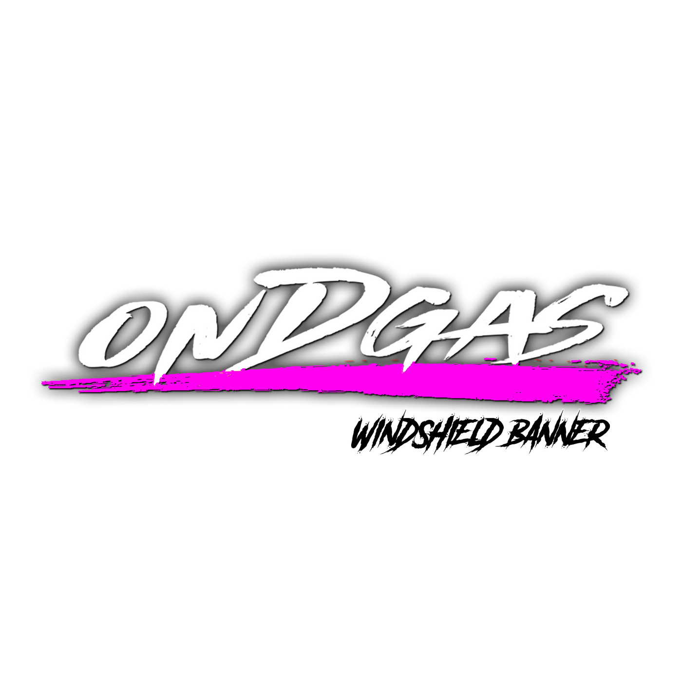 Pink and White ONDGAS WINDSHIELD decal