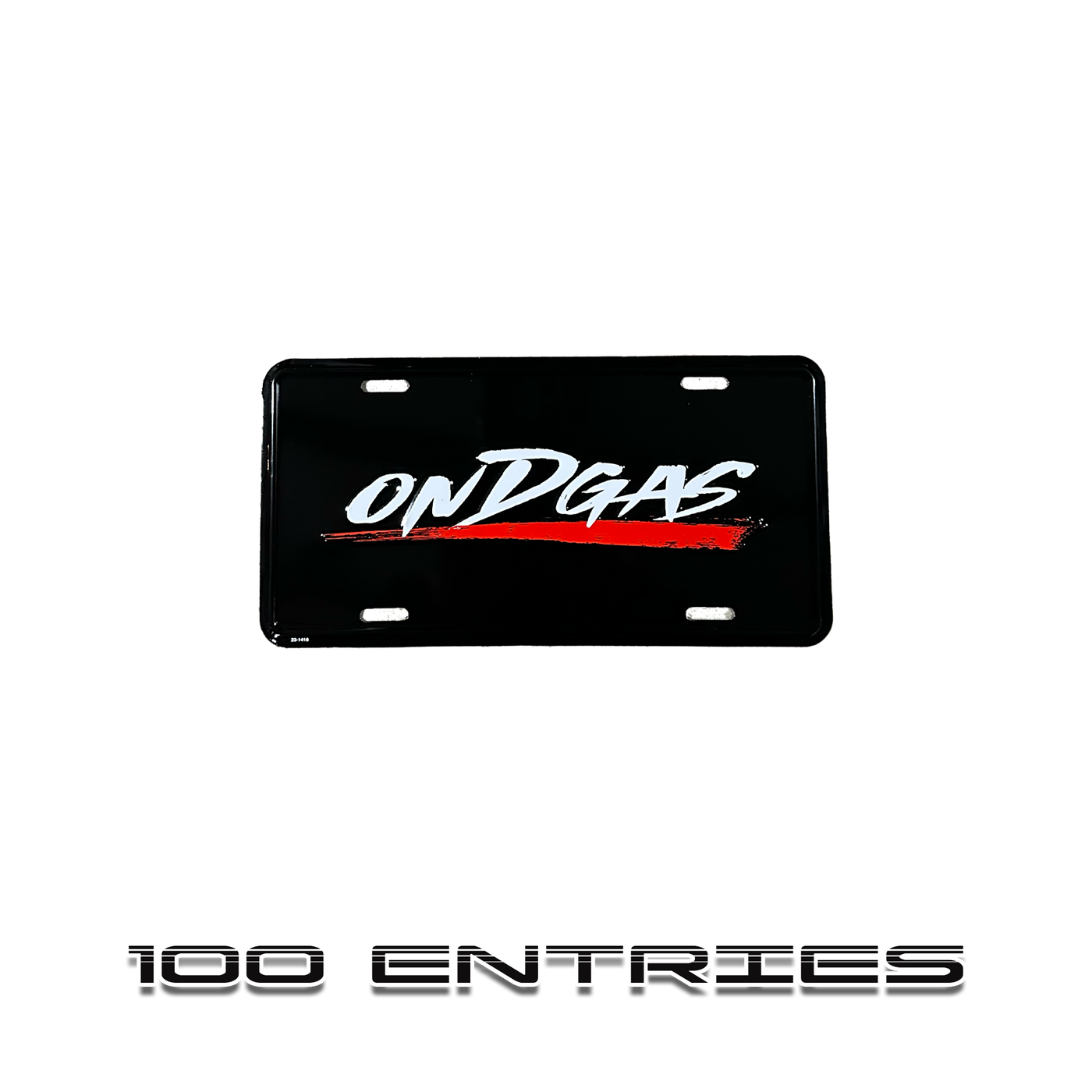 100 Entries: BLK/RED ONDGAS Metal Plate