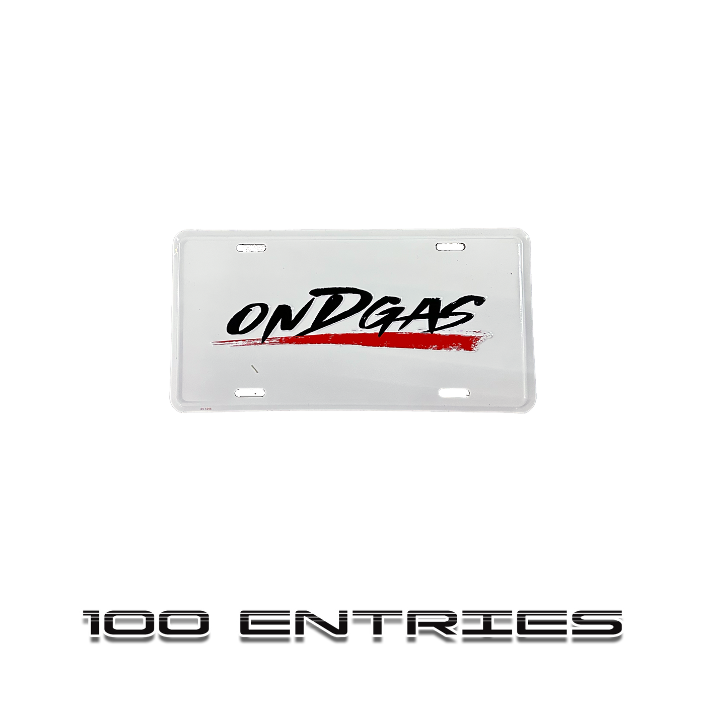 100 Entries: White ONDGAS Metal Plate