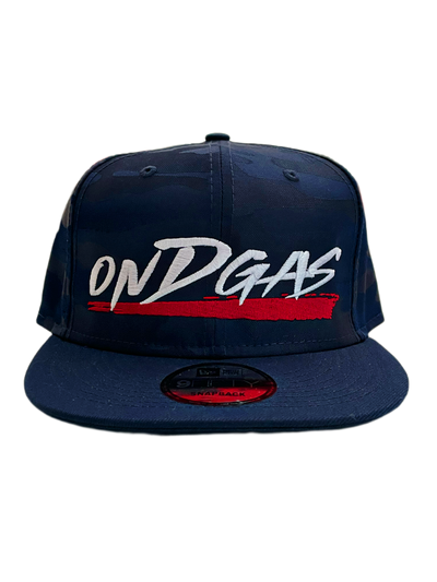Blue Camo Snapback with NEW ONDGAS logo (trucker hat)