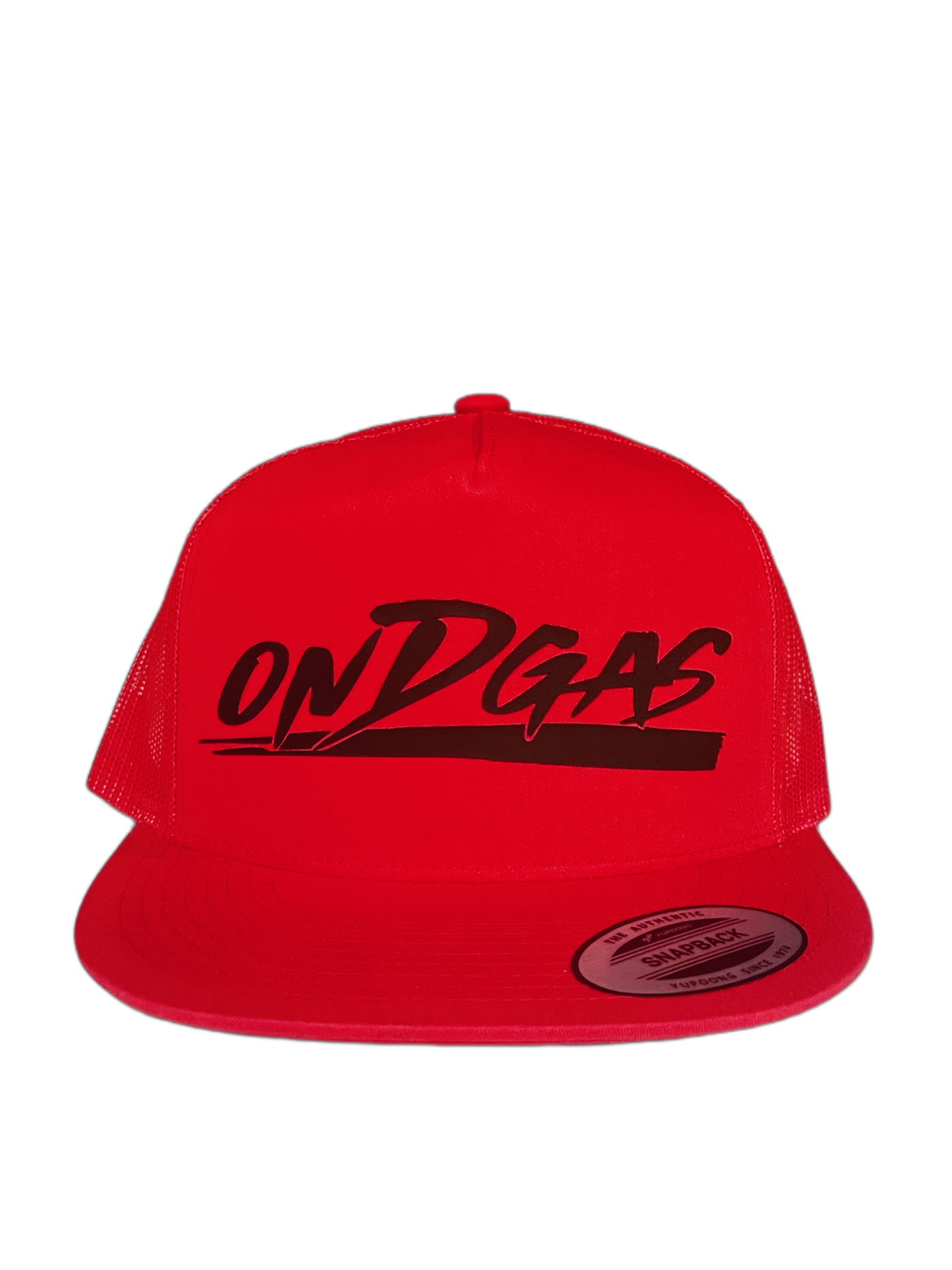 Red Snapback - Black ONDGAS Rubber logo